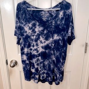 American Eagle Soft and Sexy Navy Tie Dye Top